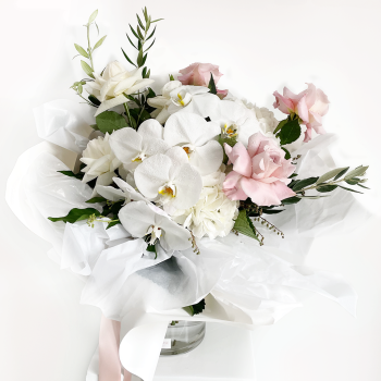 flowers for birthdays Wrapped in white tissue